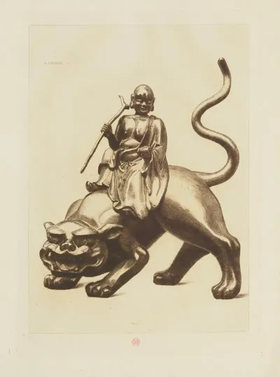 Sennin Sur Un Tigre Bronze Collection Henri Cernuschi