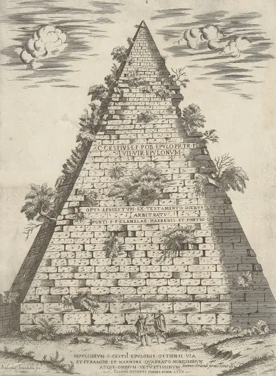 Sepulchrum C Cestii Epulonis Ostensi Via Et Pyramide Et Marmore Quadrato Nobilissimum Atque Omnium Vetustissimum