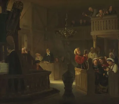 Service In A Norwegian Country Church