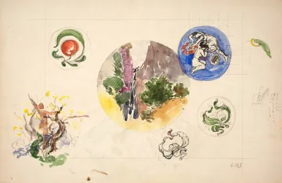 Set Of Preparatory Studies For Dishes And Plates