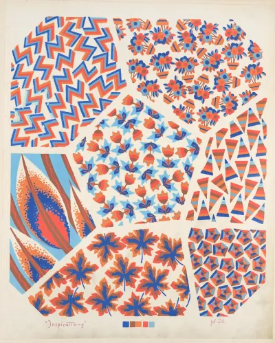 Seven Compositions Plant Life And Geometric