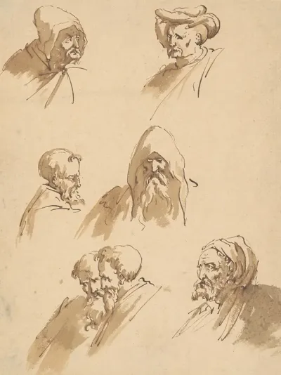 Seven Male Heads