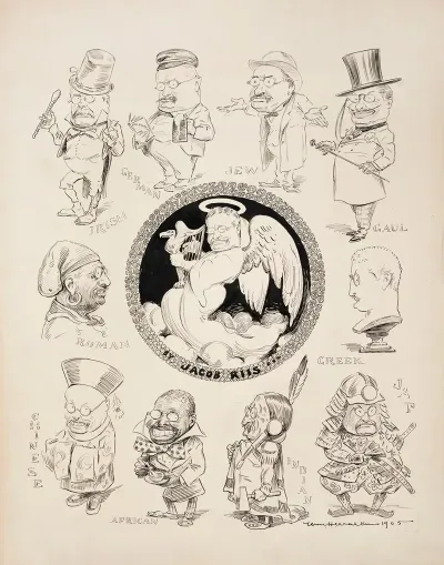 Several Portraits Of Theodore Roosevelt As Several Different Ethnicities In The Center Portrait He Is Depicted As An Angel
