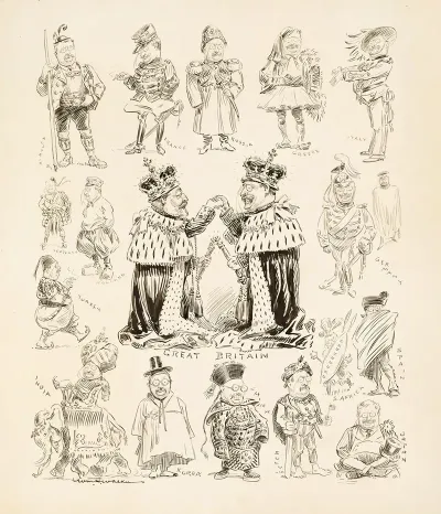 Several Portraits Of Theodore Roosevelt Dressed In The Manner Of Different Countries