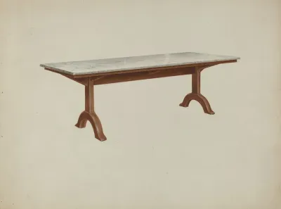Shaker Dining Table Marble Top