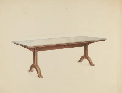 Shaker Dining Table With Marble Top