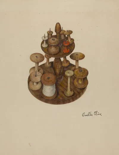 Shaker Spool Rack And Spools