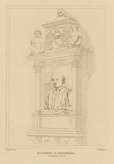 Shakespeares Monument In The Church At Stratford Upon Avon