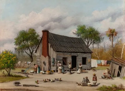Sharecroppers Gathering In The Yard