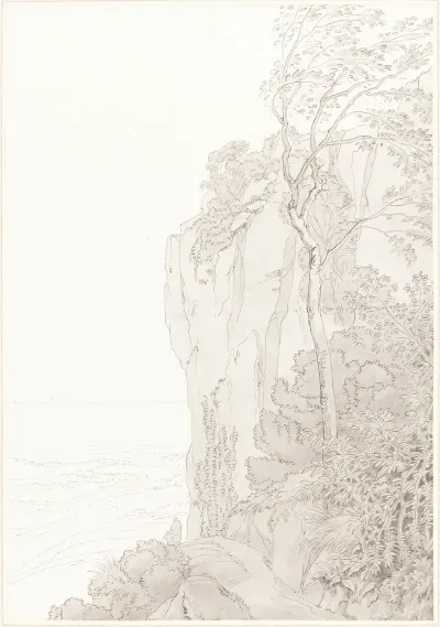 Sheer Cliffs Above A Coastal Road