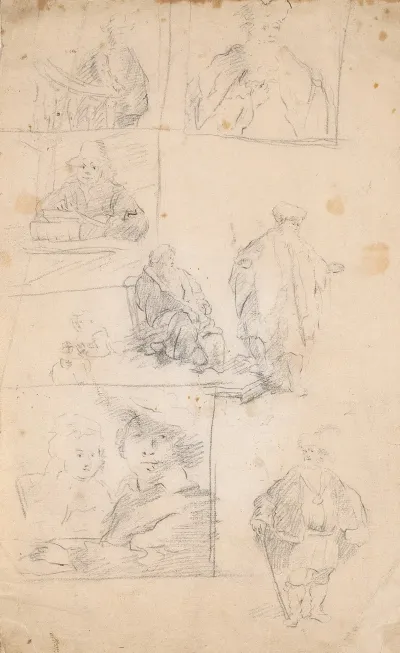 Sheet Of Copies After Etchings By Rembrandt