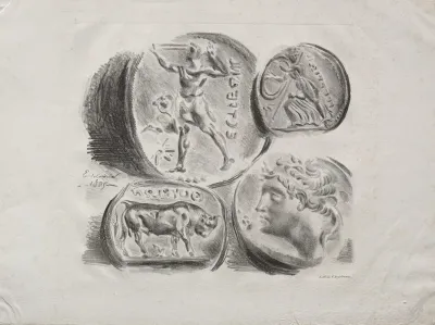 Sheet Of Four Antique Medals