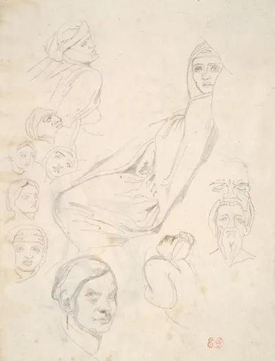 Sheet Of North African Pencil Studies