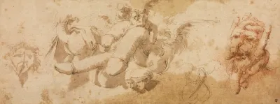 Sheet Of Satirical Studies Amorini Riding Phalli