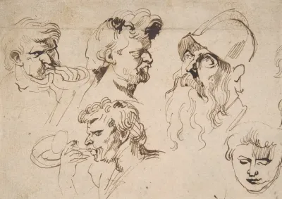 Sheet Of Studies Of Heads