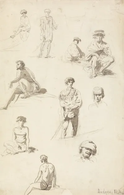 Sheet Of Studies Of Oriental Figures