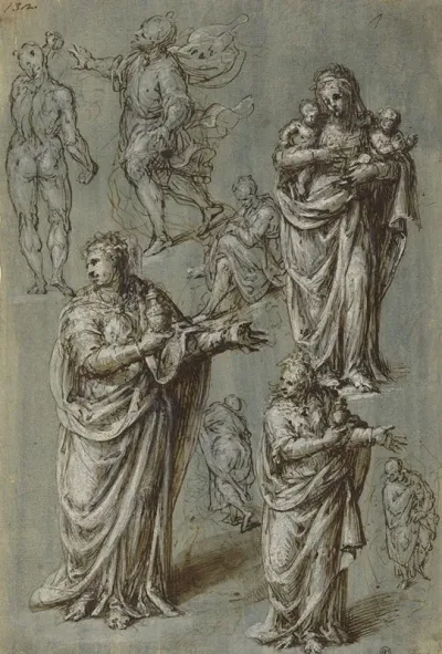 Sheet Of Studies Of Various Figures
