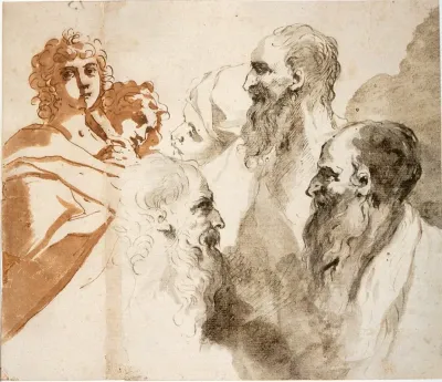 Sheet Of Studies Six Heads
