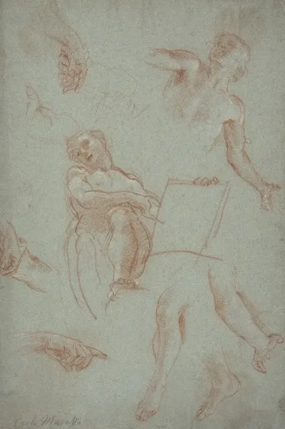Sheet Of Studies With Figures Hands And Feet