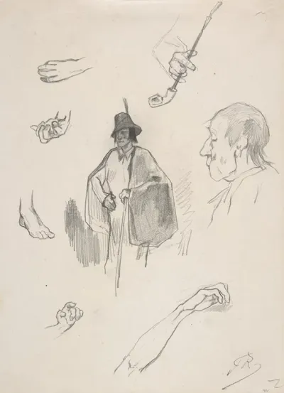 Sheet With Figures Details Of Hands And Feet