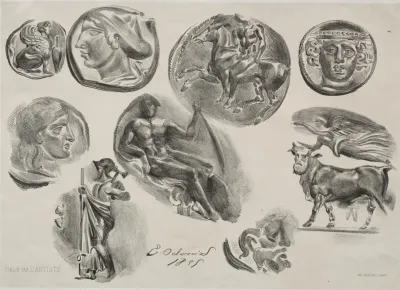 Sheet With Nine Antique Medals