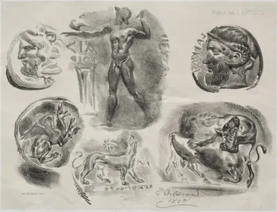 Sheet With Six Antique Medals