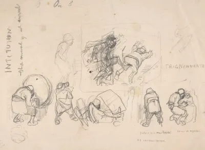 Sheet With Various Peasants