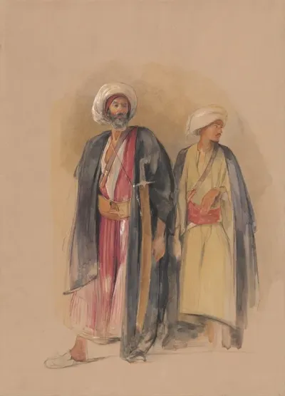 Sheik Hussein Of Gebel Tor And His Son