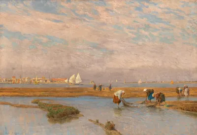 Shell Collectors In The Lagoon