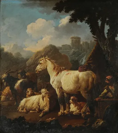 Shepherd And Animals In A Landscape
