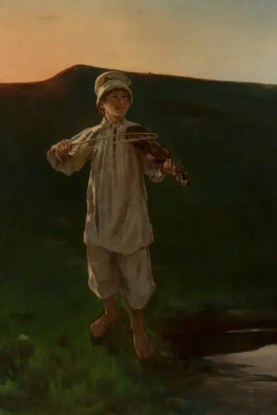 Shepherd Boy Playing The Fiddle