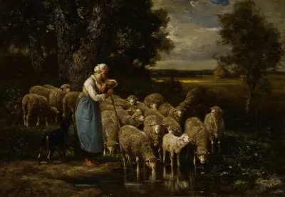Shepherdess And Sheep Fontainebleau