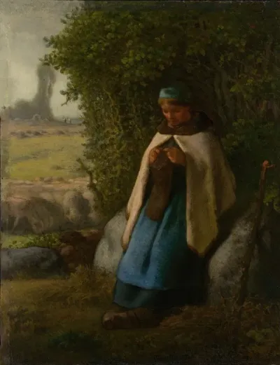 Shepherdess Seated On A Rock