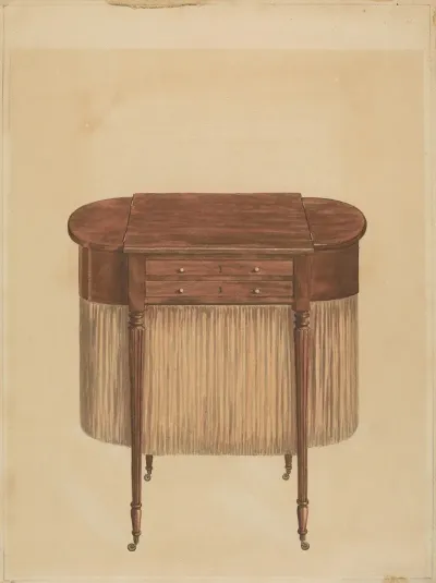 Sheraton Mahogany Sewing Table
