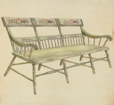 Sheraton Painted Three Back Settee