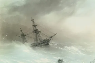 Ship In A Stormy Sea