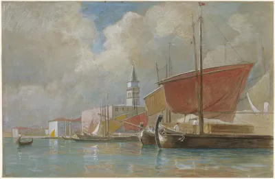 Shipping Along The Molo In Venice