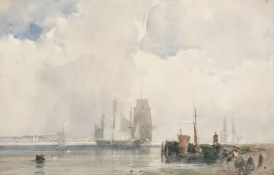 Shipping In An Estuary Probably Near Quilleboeuf
