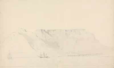 Shipping Scene With Table Mountain In Background