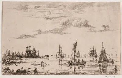 Ships And Boats In Calm Weather By The Coast