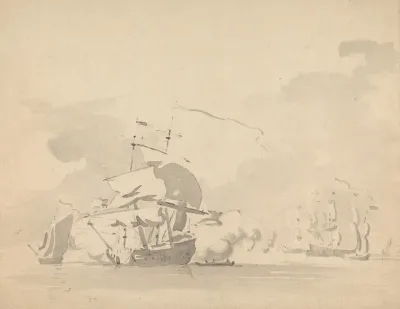 Ships And Sailboats On A Calm Sea