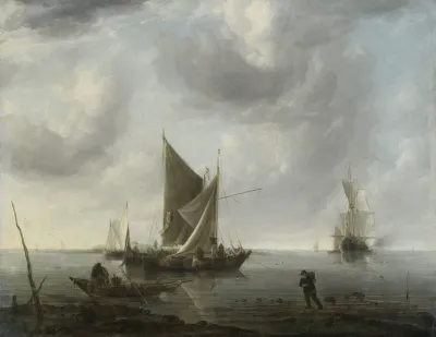 Ships At Anchor On A Quiet Sea