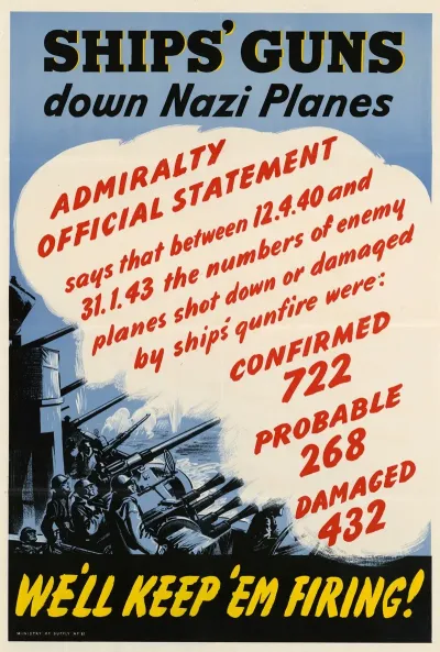 Ships Guns Down Nazi Planes