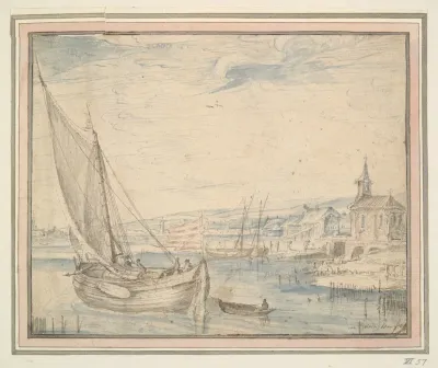 Ships Near A Village