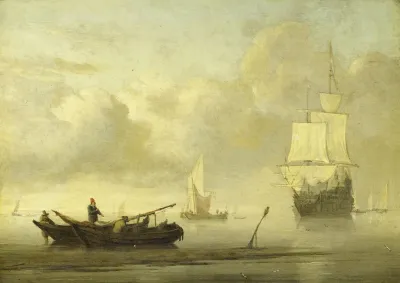 Ships Near The Coast During A Calm