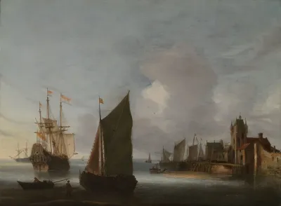 Ships Near Zierikzee With The Zuidhavenpoort In The Background