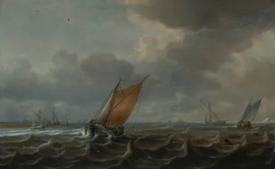 Ships On The Haarlemmermeer With Additional Vessels In The Distance