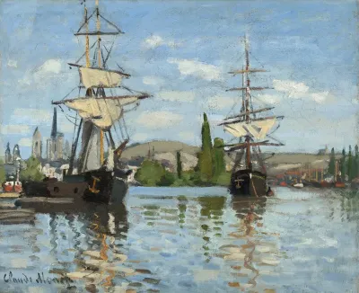 Ships Riding On The Seine At Rouen