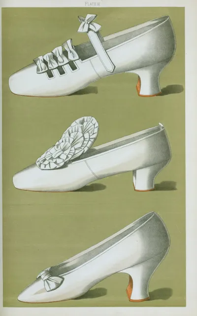 Shoe With Straps And Bows Tiny Shoe With Large Bow Shoe Possessing One Of The Highest Louis Heels Worn Off The Stage