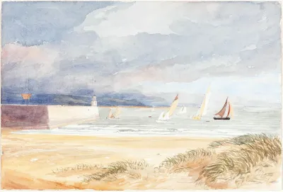 Shore Scene With Sailboats